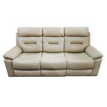 Sofa recli 3 puestos cuero eco taupe cannes