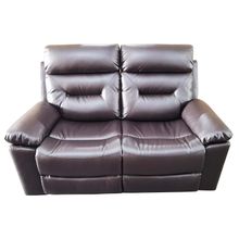 Sofa recli 2 puestos cuero eco marron cannes