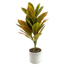 Planta artificial coroton con pote 7x7x32cm