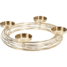 Portavelas corona 35cm oro