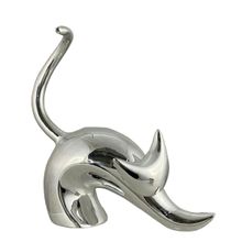 Gato decor plateado 19.2x6.5x19.5cm