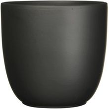 Macetero tusca redondo negro mate - h20xd22,5cm