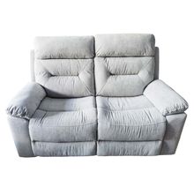 Sofa reclinable 2 puestos tela gris claro cannes