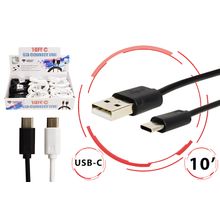 Cable tipo C 3 metros Diamond Visions  blanco negro