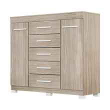 Comoda 2 puertas 5 cajones 119x137x45cm avena misuri