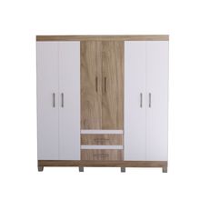 Ropero Izzi Dione M46P2C 189X181X46cm Castaño/Marfil.