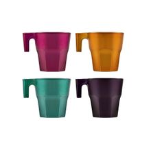 Set 4 tazas colores metalicos casablanca 70ml
