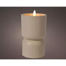 Vela LED plastico beige exterior 13cm
