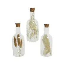 Botella De Vidiro Con Flor 17Cm