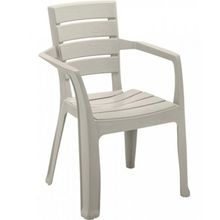 Silla de plástico taupe con brazos