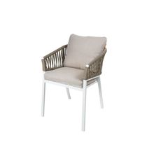 Sillón de tela taupe/blanco oriengo
