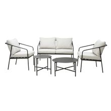 Juego de muebles de  jardin 5 pzas metálico zen