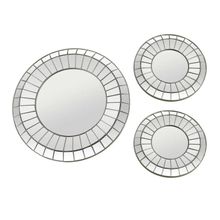 Set espejos Lux 3 pzas plateado redondo