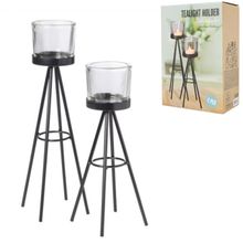 Set De Portavelas Tealight 19-24 Cm Negro