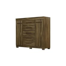 Comoda 2 puertas 5 cajones 119x137x45cm amendoia misuri