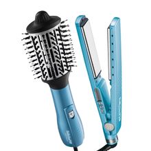 Pack Plancha Perfect Styling 4091+2.5 Hot Air Brush Celeste