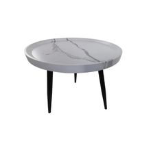 Mesa auxiliar 50x50x48cm blanco negro luxe