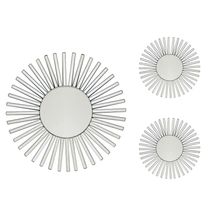 Set 3 pzas espejos decorativos Starz plateado 39x39cm
