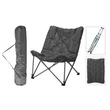 Silla de camping plegable gris con cojin