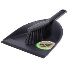 Recogedor de basura y cepillo negro