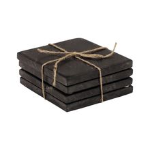 Set de 4 posavasos cuadrado negro 10x10cm
