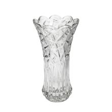 Jarron de cristal transparente 12,5 x 12,5 x 24 cm