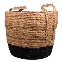Cesto decorativo straw mediano natural negro