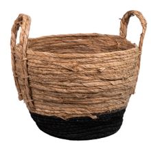 Cesto decorativo straw pequeno natural negro