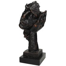 Figura Decorativa Rostro Apoyado En Mano Negro 33Cm