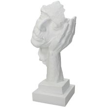 Figura Decorativa Rostro Apoyado En Mano Blanco 33Cm