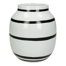 Jarron Loza Blanco Lineas Negras 17X20 Cm