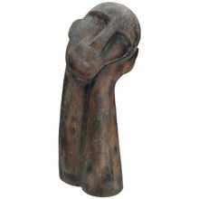 Figura Decorativa Rostro Apoyado En Mano Cafe 18X40 Cm