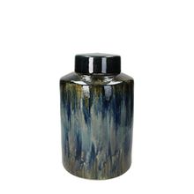 Terrario Loza Marron Azul Turquesa 21X32 Cm