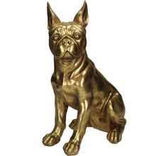 Adorno Perro Poliresina Dorado 22.6x15.2x31.5cm