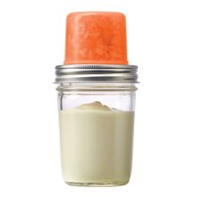 Vaso de vidrio con tapa y bombilla