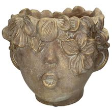 Maceta Concreto Bronce Rostro 23X21 Cm