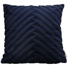 Cojin Terciopelo Azul Lineas Diagonal 45X45 Cm