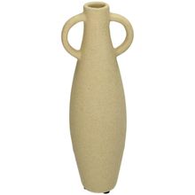 Florero Loza Fina C/ Agarradores Beige 9X25 Cm