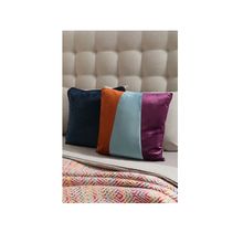 Cojin Mix rayas terciopelo naranja morado celeste 45x45cm