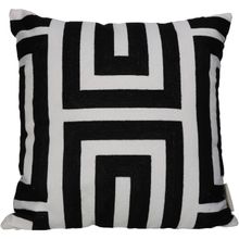 Cojin Cuadrados Linea Blanco Negro 45X45 Cm