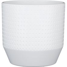 Maceta Decorativa Nola Relieve Blanco 21X22 Cm