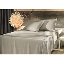 Jgo de sabanas tacto satinado queen beige liso