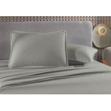 Jgo de sabanas simples algodon malla queen gris platinum liso