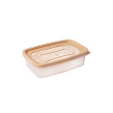 Recipiente clic rectangular 620ml beige