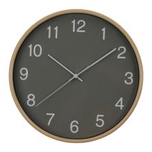 Reloj de pared gris borde madera 30cm