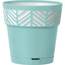 Maceta de ceramica 11.4" aqua blue