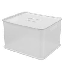 Canasta de plastico ultra de plastico 22,2l - 38 x 32 x 23 cm c/ tapa natural