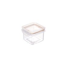 Recipiente cristal cuadrado 380ml beige