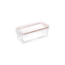 Recipiente cristal rectangular 890ml beige