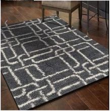 ALFOMBRA DE AREA 140x200 Cm NEGRO LINEASBLANCAS